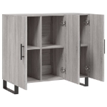 Credenza Grigio Sonoma 90x34x80 cm in Legno Multistrato