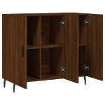 Credenza Rovere Marrone 90x34x80 cm in Legno Multistrato