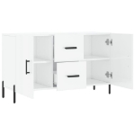 Credenza Bianco Lucido 100x36x60 cm in Legno Multistrato