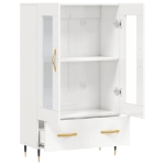 Credenza Bianco Lucido 69,5x31x115 cm in Legno Multistrato