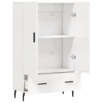 Credenza Bianco Lucido 69,5x31x115 cm in Legno Multistrato