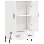 Credenza Bianco Lucido 69,5x31x115 cm in Legno Multistrato