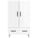 Credenza Bianco Lucido 69,5x31x115 cm in Legno Multistrato