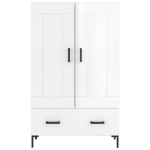 Credenza Bianco Lucido 69,5x31x115 cm in Legno Multistrato