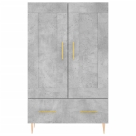 Credenza Grigio Cemento 69,5x31x115 cm in Legno Multistrato