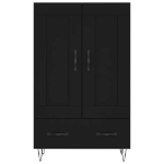 Credenza Nera 69,5x31x115 cm in Legno Multistrato