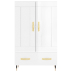 Credenza Bianco Lucido 69,5x31x115 cm in Legno Multistrato