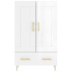 Credenza Bianco Lucido 69,5x31x115 cm in Legno Multistrato