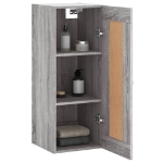 Mobile a Parete Grigio Sonoma 34,5x34x90 cm Legno Multistrato