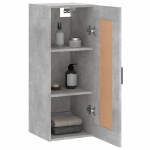 Mobile a Parete Grigio Cemento 34,5x34x90 cm Legno Multistrato