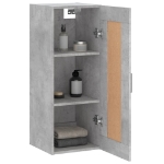 Mobile a Parete Grigio Cemento 34,5x34x90 cm Legno Multistrato