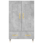 Credenza Grigio Cemento 69,5x31x115 cm in Legno Multistrato