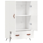 Credenza Bianco Lucido 69,5x31x115 cm in Legno Multistrato