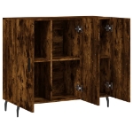 Credenza Rovere Fumo 90x34x80 cm in Legno Multistrato