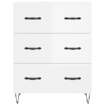 Credenza 69,5x34x90 cm in Legno Multistrato Bianco Lucido