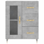 Credenza Grigio Cemento 69,5x34x90 cm in Legno Multistrato