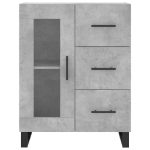 Credenza Grigio Cemento 69,5x34x90 cm in Legno Multistrato