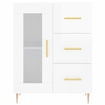 Credenza 69,5x34x90 cm in Legno Multistrato Bianco Lucido