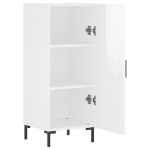 Credenza Bianco Lucido 34,5x34x90 cm in Legno Multistrato