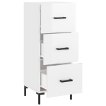 Credenza Bianco Lucido 34,5x34x90 cm in Legno Multistrato