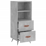 Credenza Grigio Cemento 34,5x34x90 cm in Legno Multistrato