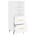 Credenza Bianco Lucido 34,5x34x90 cm in Legno Multistrato