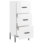 Credenza Bianco Lucido 34,5x34x90 cm in Legno Multistrato