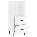 Credenza Bianco Lucido 34,5x34x90 cm in Legno Multistrato