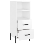 Credenza Bianco Lucido 34,5x34x90 cm in Legno Multistrato