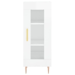 Credenza Bianco Lucido 34,5x34x90 cm in Legno Multistrato