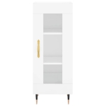 Credenza Bianco Lucido 34,5x34x90 cm in Legno Multistrato