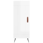 Credenza Bianco Lucido 34,5x34x90 cm in Legno Multistrato