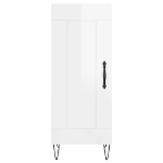 Credenza Bianco Lucido 34,5x34x90 cm in Legno Multistrato