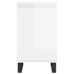 Credenza Bianco Lucido 40x35x70 cm in Legno Multistrato