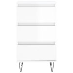 Credenza Bianco Lucido 40x35x70 cm in Legno Multistrato