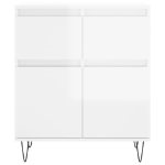 Credenza Bianco Lucido 60x35x70 cm in Legno Multistrato