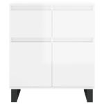 Credenza Bianco Lucido 60x35x70 cm in Legno Multistrato