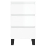 Credenza Bianco Lucido 40x35x70 cm in Legno Multistrato