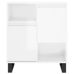 Credenza Bianco Lucido 60x35x70 cm in Legno Multistrato