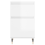 Credenza Bianco Lucido 40x35x70 cm in Legno Multistrato