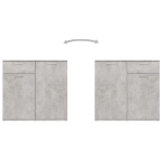 Credenza Grigio Cemento 160x36x75 cm in Truciolato