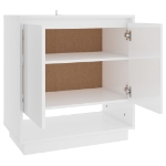 Credenza Bianco Lucido 70x41x75 cm in Truciolato