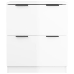 Credenza Bianco Lucido 60x30x70 cm in Legno Multistrato