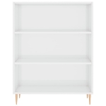 Credenza Bianco Lucido 69,5x32,5x180 cm Legno Multistrato