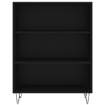 Credenza Nera 69,5x32,5x180 cm Legno Multistrato