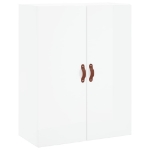 Credenza Bianco Lucido 69,5x34x180 cm in Legno Multistrato