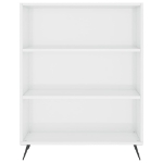 Credenza Bianco Lucido 69,5x32,5x180 cm Legno Multistrato