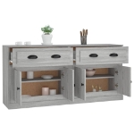 Credenze 2 pz Grigio Sonoma in Legno Multistrato