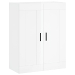 Credenza Bianco Lucido 69,5x34x180 cm in Legno Multistrato