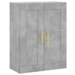 Credenza Grigio Cemento 69,5x34x180 cm in Legno Multistrato